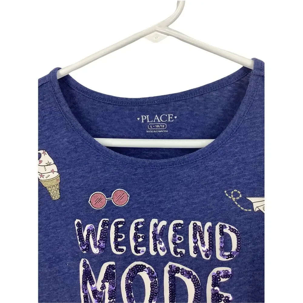 The Children's Place Girl's Weekend Mode Short Sleeve T-Shirt Youth Size Large